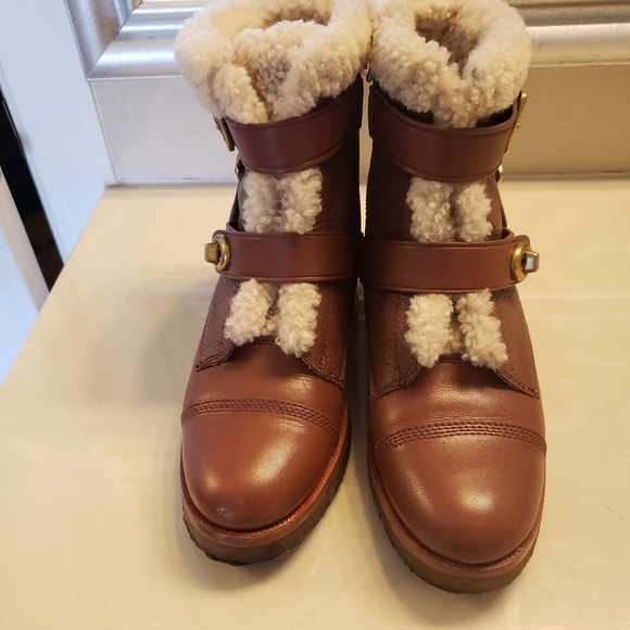 Coach Preston Leather and Sherling Booties 9.5 - Picture 15 of 16